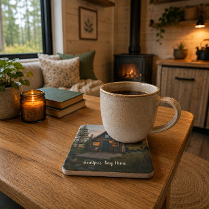 Create your own personal tiny home photo stone coaster
