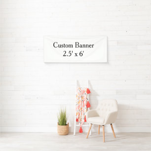 create your own personalise 2.5' x 6''Viny indoor Banner