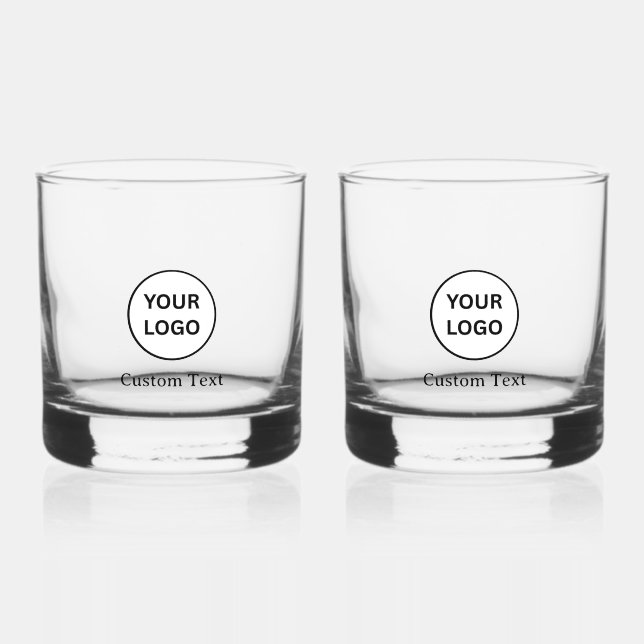 Create Your Own Personalise Add Logo, text Whiskey Glass (Front)
