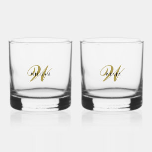 Create Your Own Personalise Add Monogram,Name Whiskey Glass