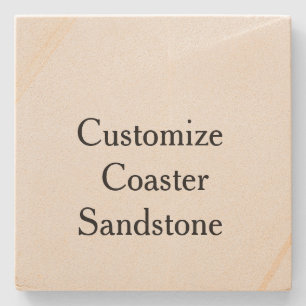 create your own personalise simple Sandstone Stone Coaster