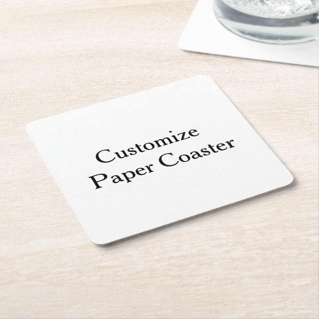  create your own personalise simple Square Paper Coaster (Angled)