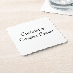 create your own personalise simpleScalloped Squar Paper Coaster