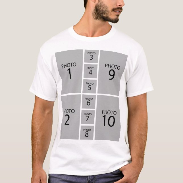 Create your own Personalised 10 PHOTO COLLAGE T-Shirt (Front)