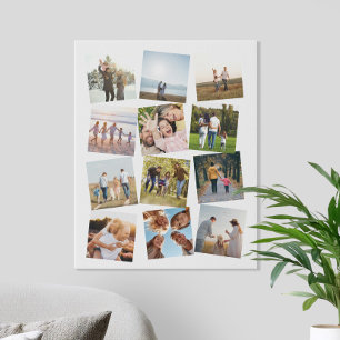 Create Your Own Personalised 12 Photo Collage Faux Canvas Print