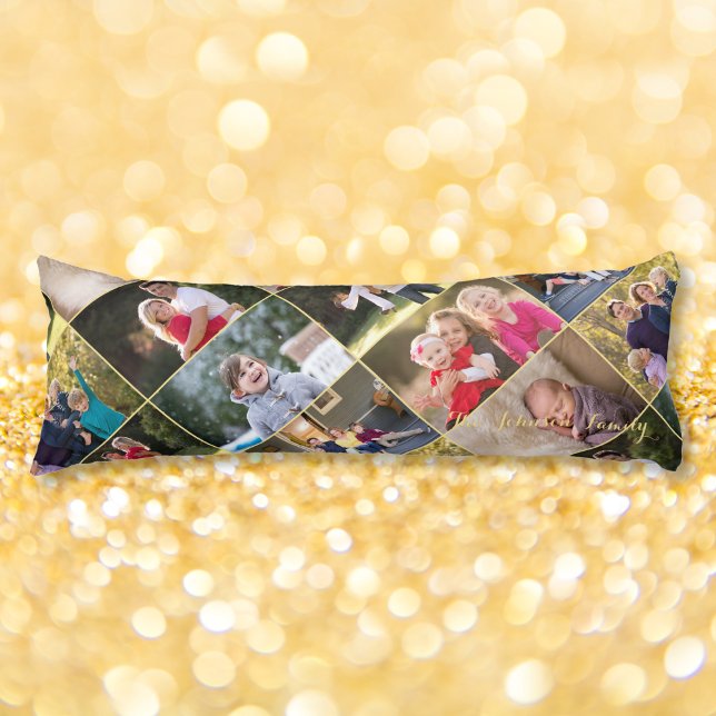 Create Your Own Personalised 14 Photo Collage Chic Body Cushion (Create Your Own Personalized 14 Photo Collage Chic Body Pillow)