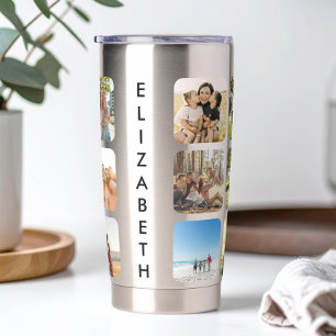 Create Your Own Personalised 15 Photo Collage Insulated Tumbler