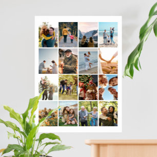 Create Your Own Personalised 16 Photo Collage Poster