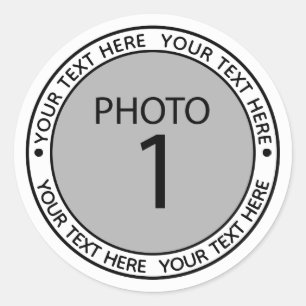Create your own Personalised 1PHOTO Classic Round Sticker