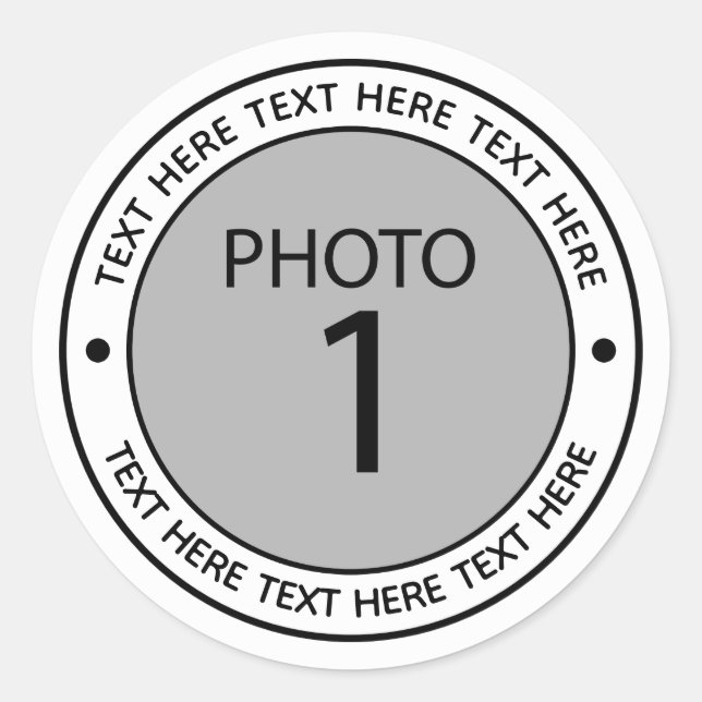 Create your own Personalised 1PHOTO Classic Round Sticker (Front)