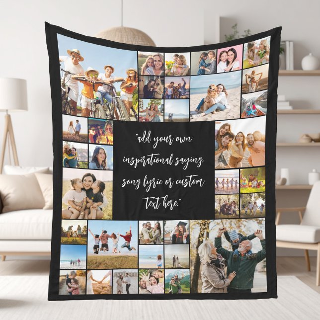 Create Your Own Personalised 36 Photo Collage Fleece Blanket (Creator Uploaded)