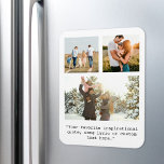 Create Your Own Personalised 3 Photo and Quote Magnet<br><div class="desc">Create your own custom photo and quote magnet. Features three of your photos and personalised text in minimalist typewriter typography.</div>