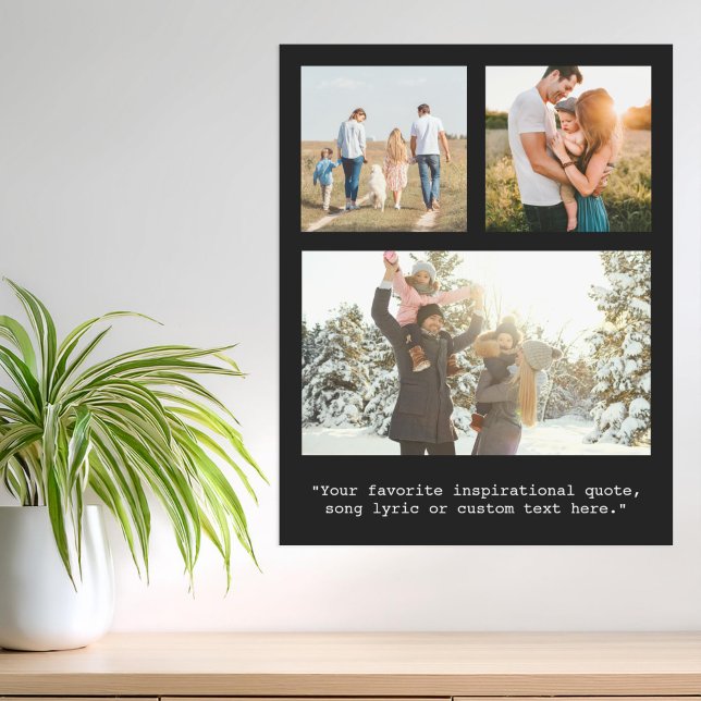 Create Your Own Personalised 3 Photo and Quote Poster (Creator Uploaded)
