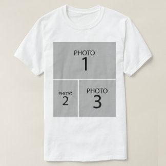 Create your own Personalised 3 PHOTO COLLAGE T-Shirt
