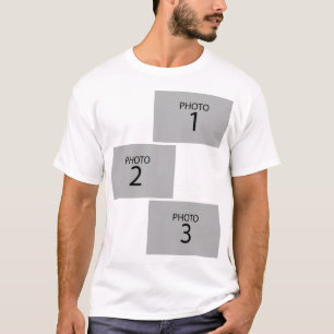 Create your own Personalised 3 PHOTO COLLAGE T-Shirt