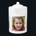 Create Your Own Personalised 3 Photo Teapot<br><div class="desc">Square photos of your family or kids  on  the teapot. Fun gift mug at Christmas,  Thanksgiving or birthdays</div>