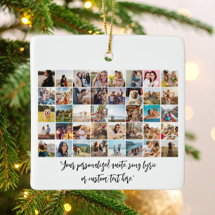 Create Your Own Personalised 40 Photo Collage Ceramic Ornament