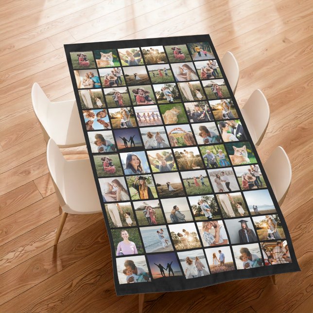 Create Your Own Personalised 60 Photo Collage Tablecloth (Creator Uploaded)