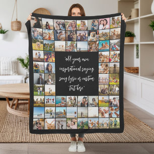 Create Your Own Personalised 64 Photo Collage Fleece Blanket