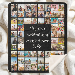 Create Your Own Personalised 64 Photo Collage Sherpa Blanket