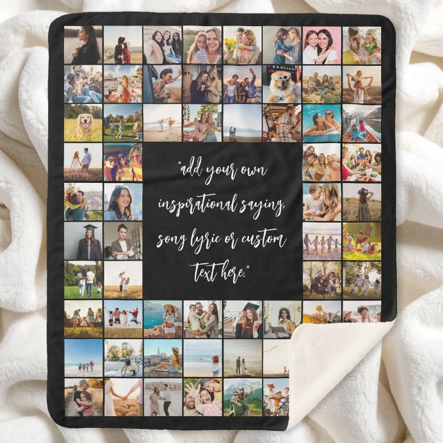 Create Your Own Personalised 64 Photo Collage Sherpa Blanket (Creator Uploaded)