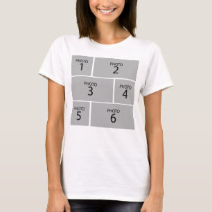 Create your own Personalised 6 PHOTO COLLAGE T-Shirt