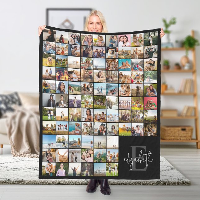 Create Your Own Personalised 90 Photo Collage Fleece Blanket (Creator Uploaded)