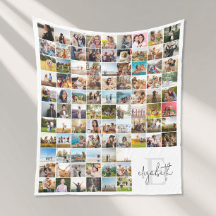 Create Your Own Personalised 90 Photo Collage Fleece Blanket