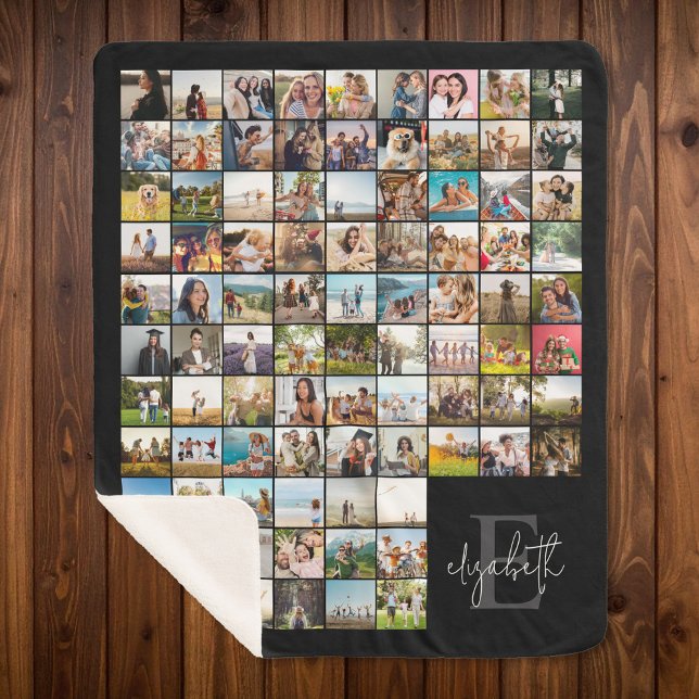 Create Your Own Personalised 90 Photo Collage Sherpa Blanket (Creator Uploaded)