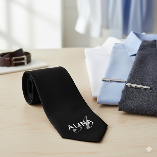Create Your Own Personalised Back Name Monogram  Tie (Creator Uploaded)