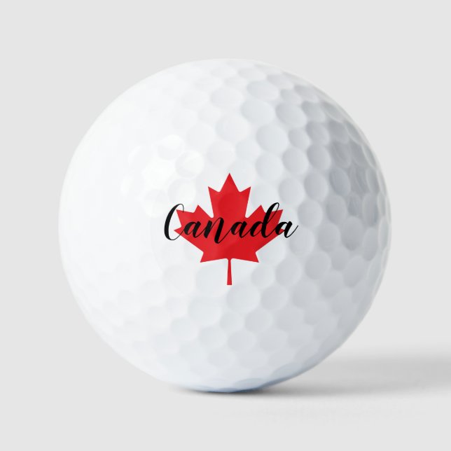 Create Your Own Personalised Canada Red Maple Leaf Golf Balls (Front)