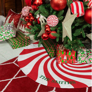 Create Your Own Personalised Christmas Candy Fleece Tree Skirt