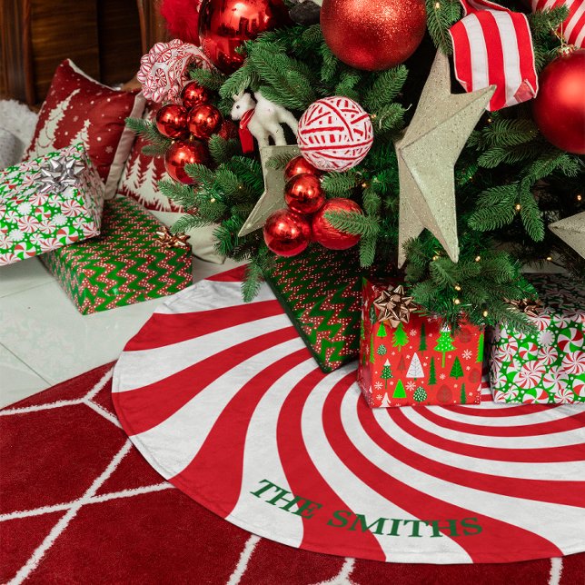 Create Your Own Personalised Christmas Candy Fleece Tree Skirt (Create Your Own Personalized Christmas Candy Fleece Tree Skirt)