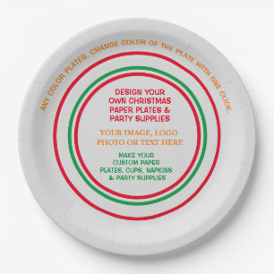 Create Your Own Personalised Christmas Party Paper Plate