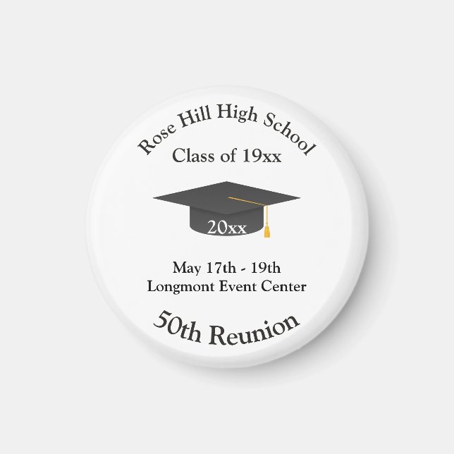 Create Your Own Personalised Class Reunion Magnet (Front)