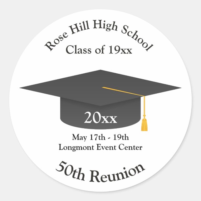 Create Your Own Personalised Class Reunion Sticker (Front)