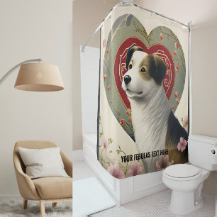 Create Your Own Personalised Custom Pet Photo Text Shower Curtain