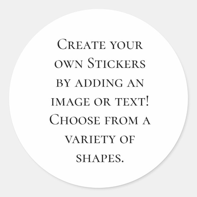 Create Your Own Personalised Customised  Classic Round Sticker (Front)