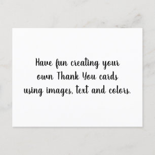 Create Your Own Personalised Customised Thank You Postcard