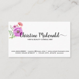 Create Your Own Personalised Floral Design Custom Business Card