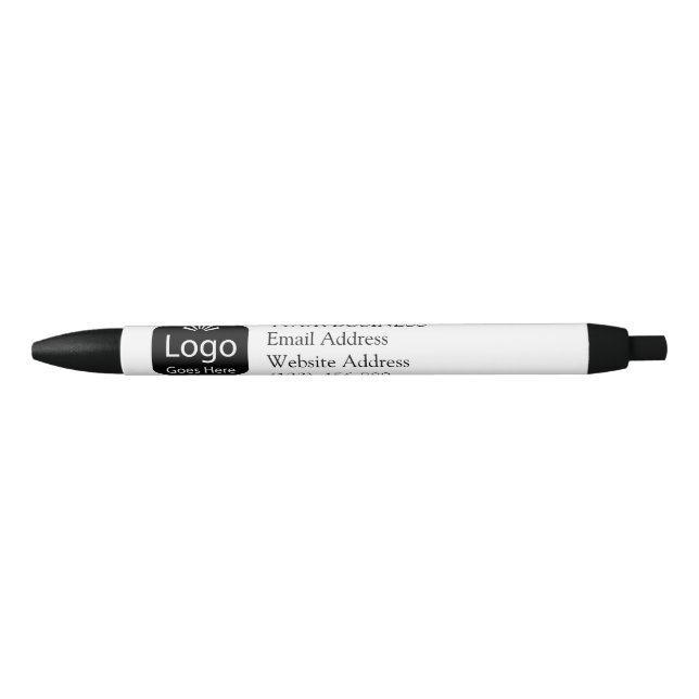Create Your Own Personalised Logo Business Black Ink Pen (Front)