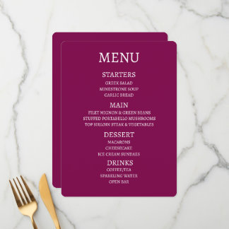 Create Your Own Personalised Menu