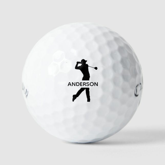 Create Your Own Personalised Modern Monogram Name  Golf Balls (Front)