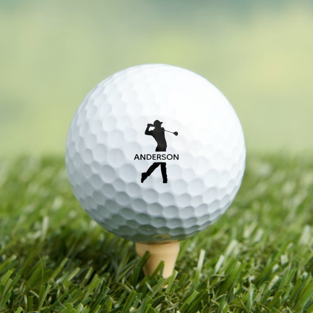 Create Your Own Personalised Modern Monogram Name  Golf Balls (Insitu Tee)