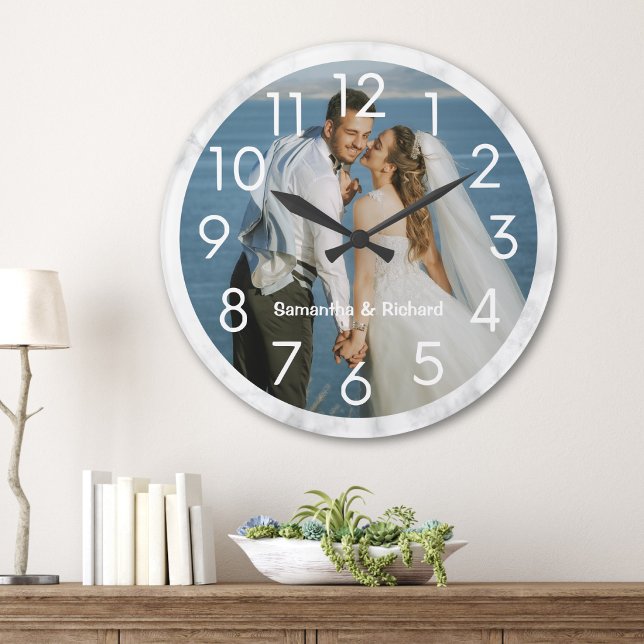 Create Your Own Personalised Name Couple Photo    Large Clock (Creator Uploaded)