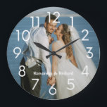 Create Your Own Personalised Name Wedding Photo    Large Clock<br><div class="desc">Personalised photo clock that is perfect as a wedding anniversay gift, new home housewarming gift for the newly weds and a unique keepsake gift.</div>