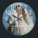 Create Your Own Personalised Name Wedding Photo    Large Clock<br><div class="desc">Personalised photo clock that is perfect as a wedding anniversay gift, new home housewarming gift for the newly weds and a unique keepsake gift.</div>