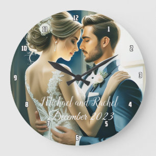Create Your Own Personalised Name Wedding Photo Large Clock
