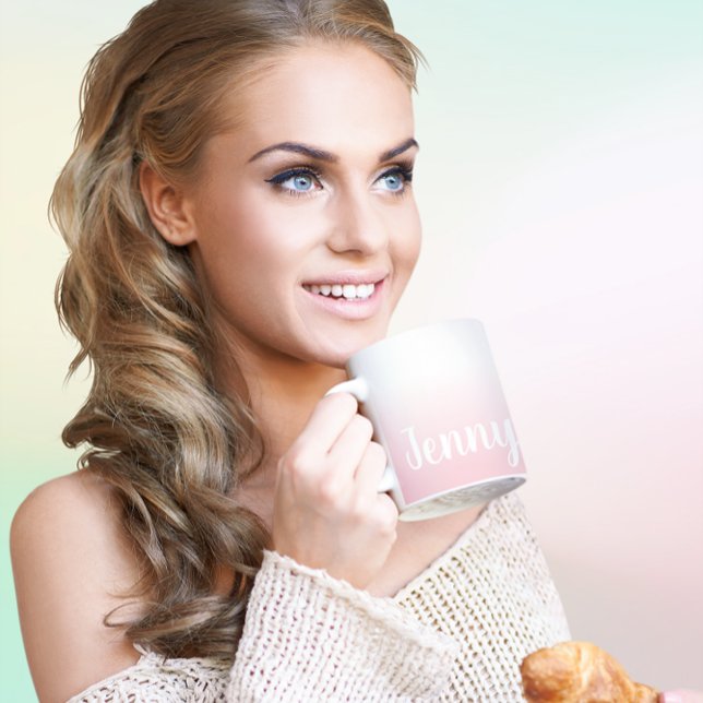 Create Your Own Personalised Ombre Coffee Mug (Personalized Pink Ombre Coffee Mug)