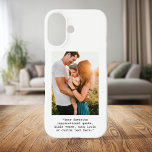 Create Your Own Personalised Photo and Quote iPhone 16 Case<br><div class="desc">Create your own custom quote iPhone case. Features one of your photos and personalised text in minimalist typewriter typography.</div>